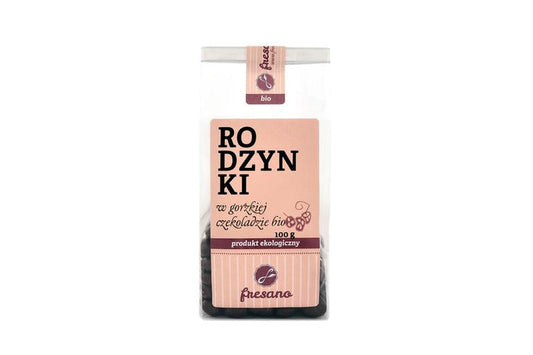 Rodzynki w gorzkiej czekoladzie BIO 100 g