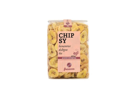 Chipsy bananowe słodzone BIO 400 g